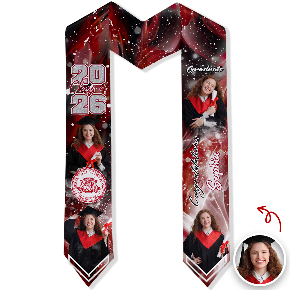 Custom Photo Graduation Stoles Class of 2026 Sash CH07 910084