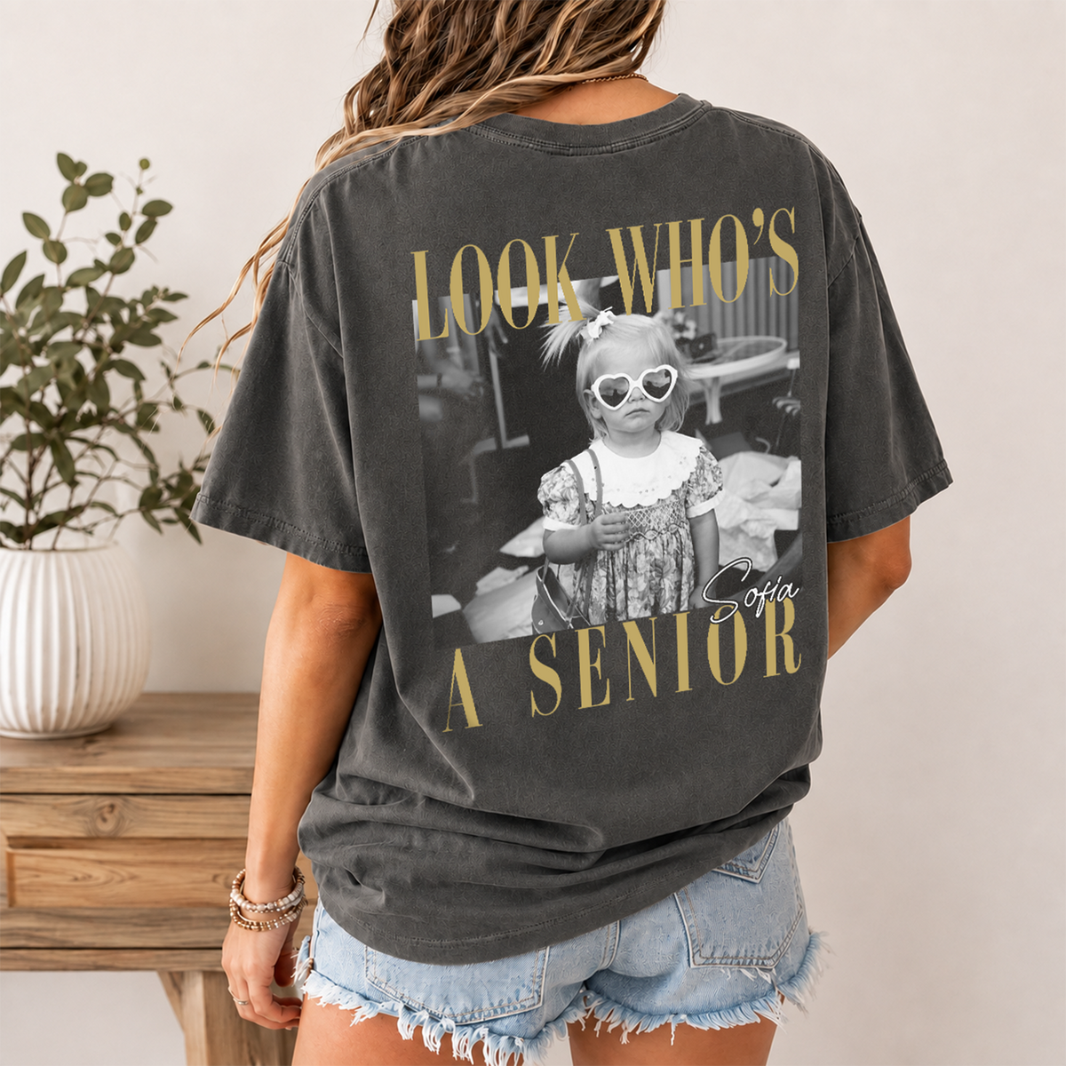 Custom Photo Look Who's A Senior Back Comfort Shirt - Back To School Gift HA75 922064