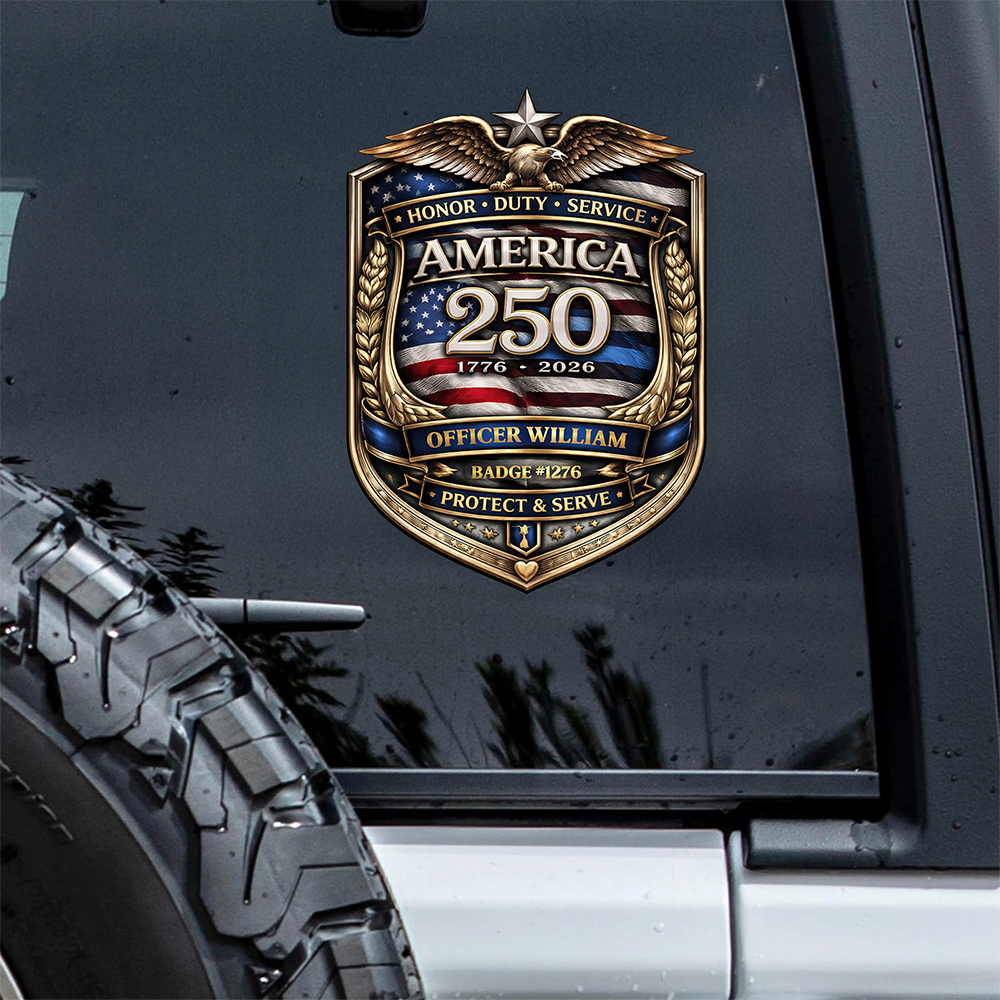 Custom Officer Name Honor Duty Service Car Window Decal Sticker TH10 169377