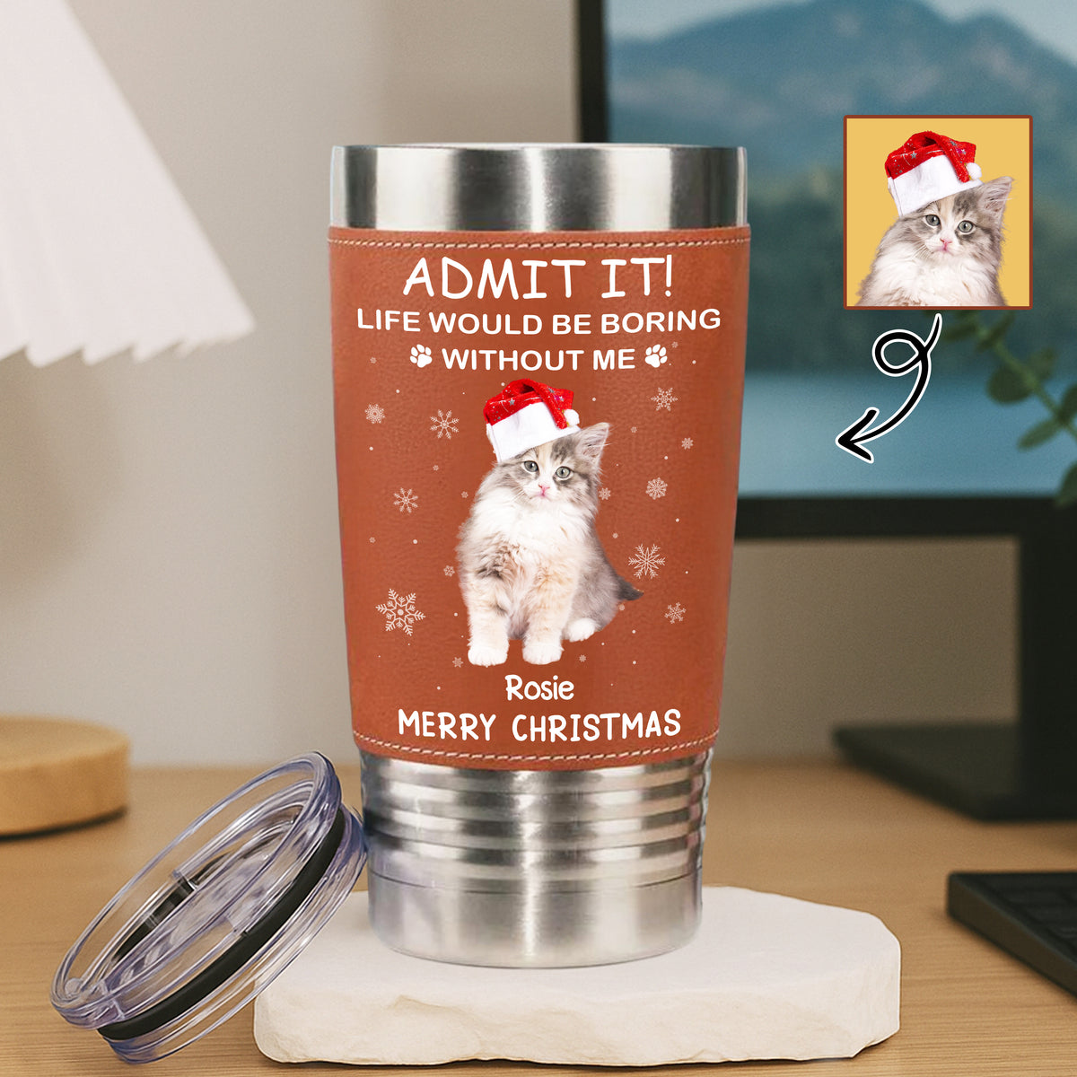 Custom Photo Life Would Be Boring Without Me Dog Cat Tumbler For Christmas HO82 894990