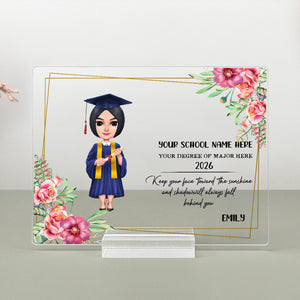 Customized Chibi Graduation Acrylic Plaque and Stand, Graduation Gift HN590