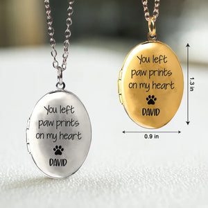 Custom Photo You Left Paw Prints On My Heart Dog Memorial Locket Necklace HO82 893674