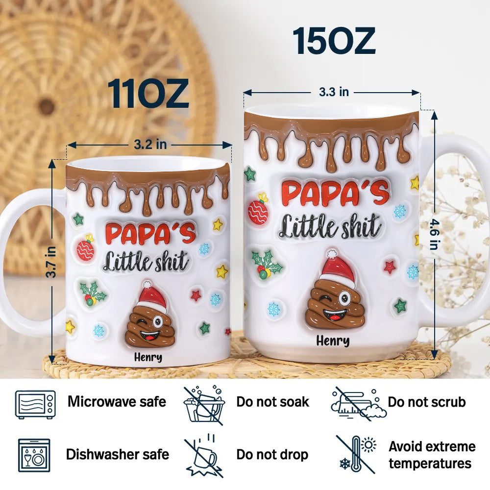 Grandma's Little Shit Personalized 3D Inflated Effect Mug Funny Christmas Gift CH07 896334