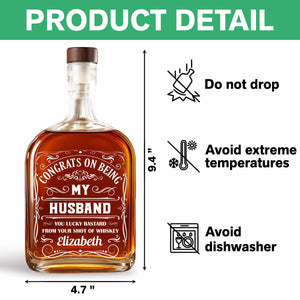 Congrat Being My Husband - Personalized Custom Whiskey Bottle CH07 896314