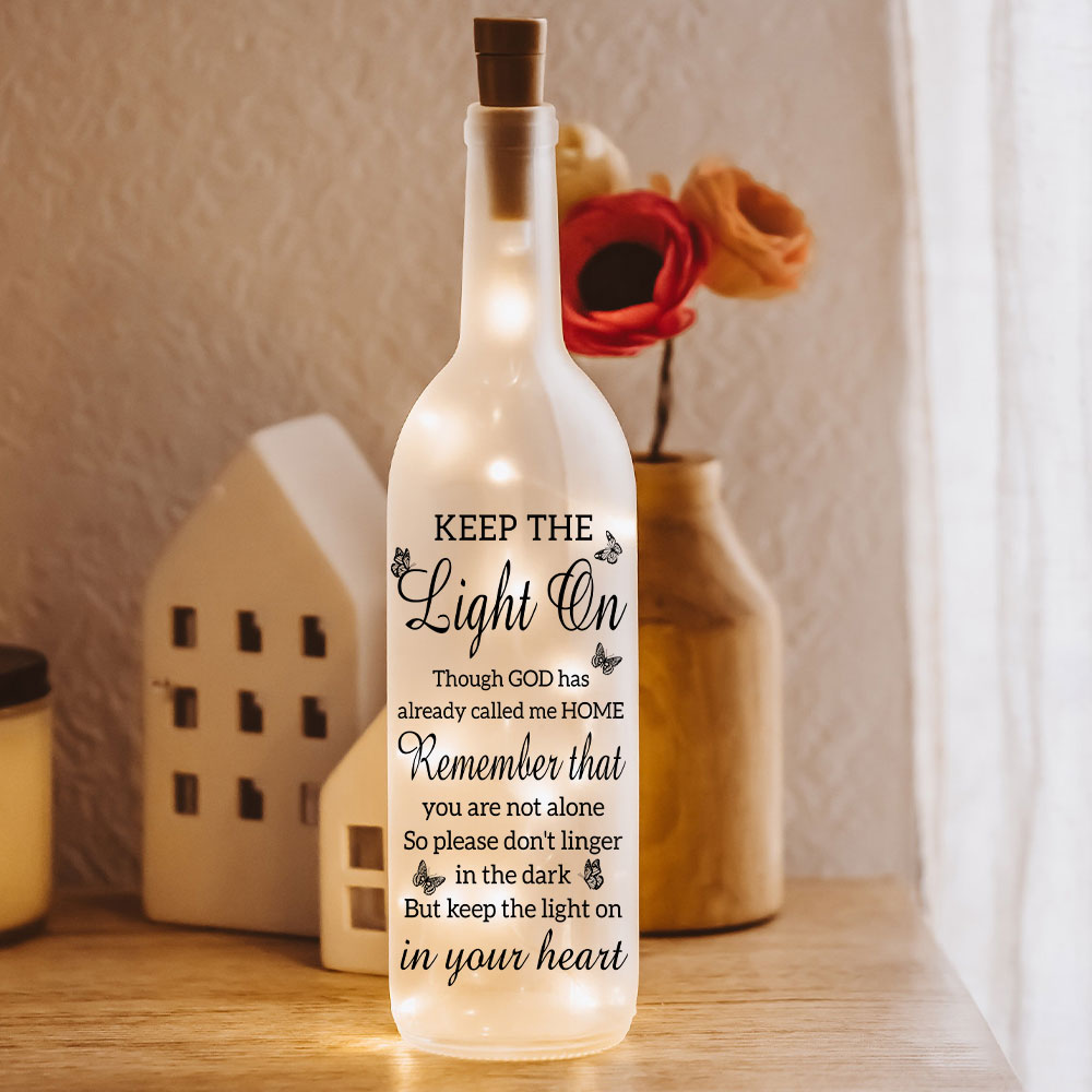 Custom Photo Though Absent, You Are Always Near Bottle Lamp LM32 893209
