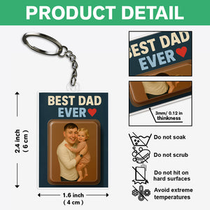 Custom Photo Dad And Kid Action Figure Acrylic Keychain Gift For Father's Day HO82 894002
