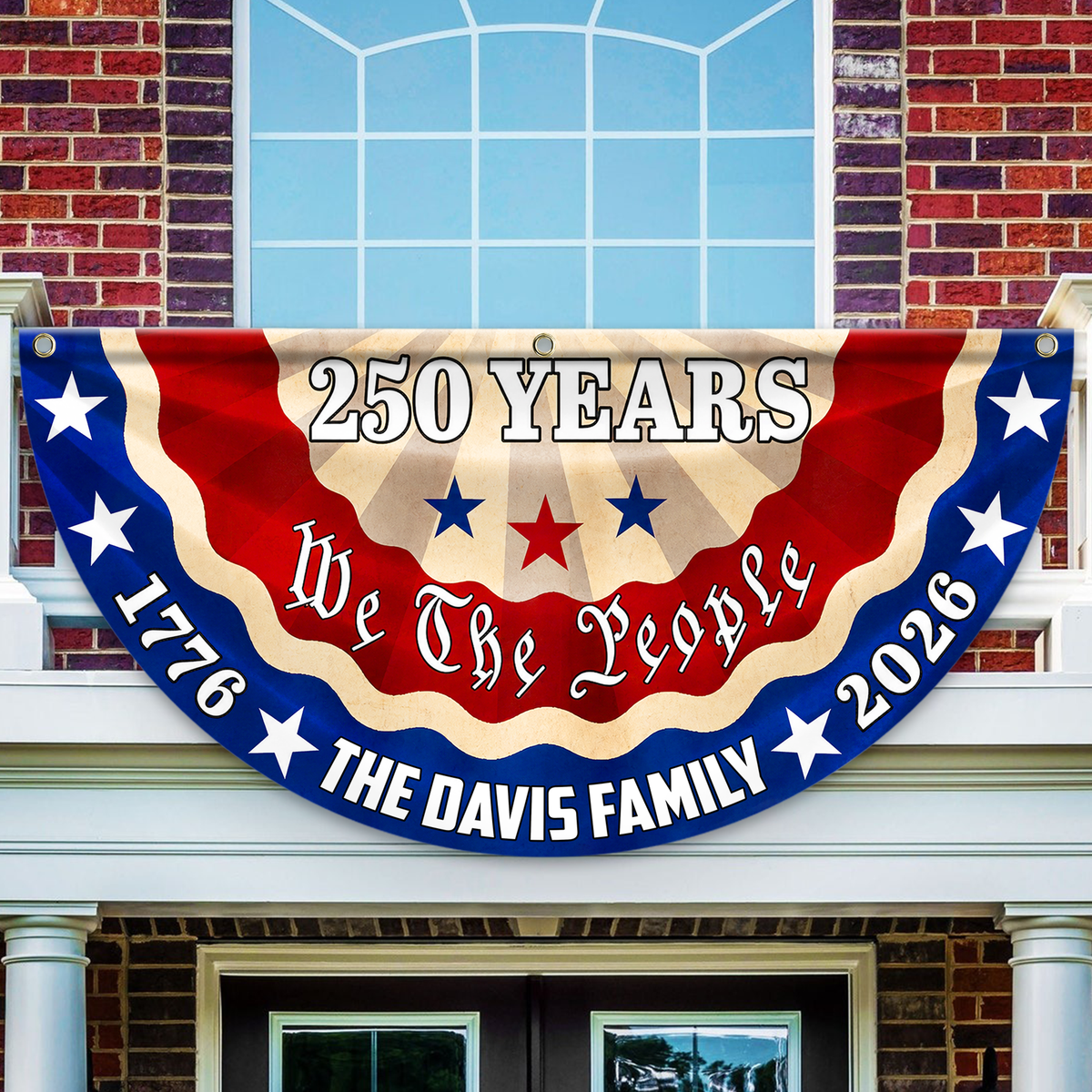 Custom Family Name 250 Years We The People Non-Pleated Fan Flag CH07 911688