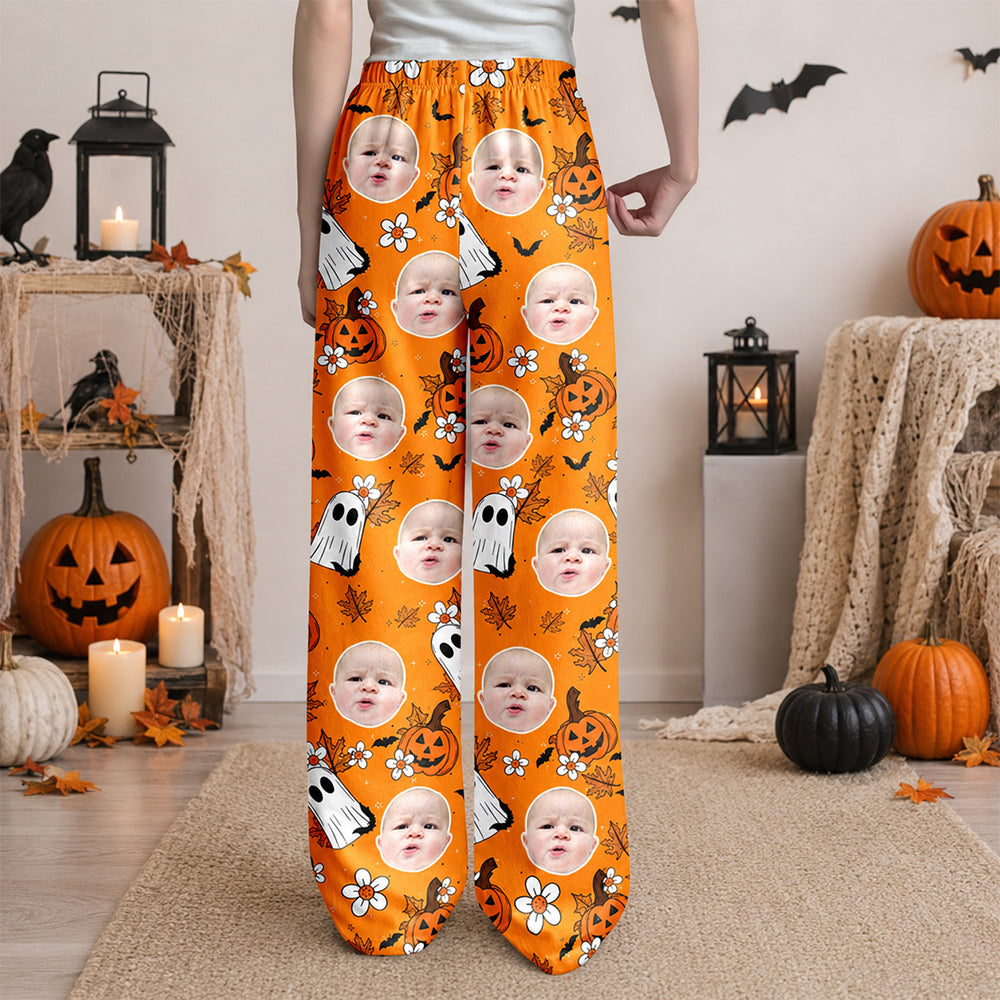 Custom Photo Ghost Pumpkin Halloween Sweatpants HO82 903422