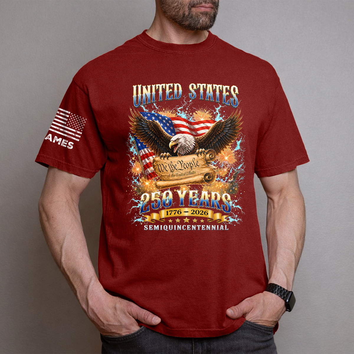 Personalized USA 250th Anniversary Eagle 1776–2026 Short Sleeve Print Shirt LM32 669045