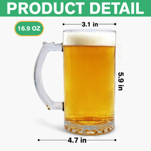 Custom Photo Best Cat And Dog Dad Ever Print Glass Beer Mug HO82 894254