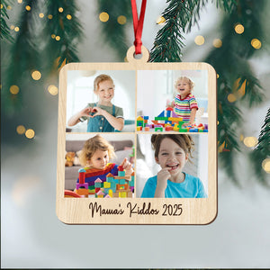 Custom Family Photo Keepsake 2025 Christmas Gift Wooden Ornament LM32 897335