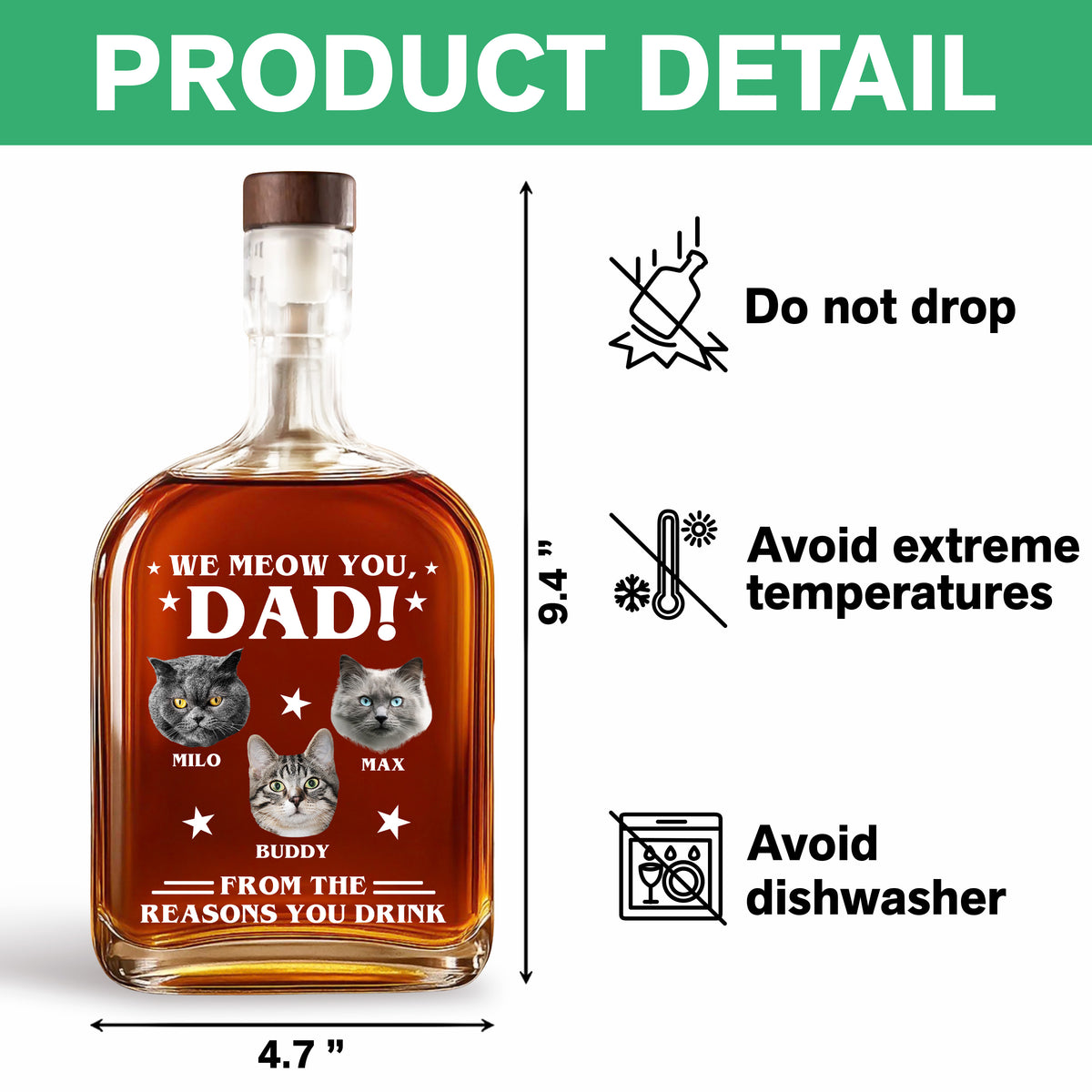 Custom Photo We Meow You - Cat Personalized Custom Whiskey Bottle - Father's Day, Gift For Dad, Pet Owners, Pet Lovers HO82 894078