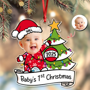 Custom Photo Baby's First Christmas Personalized Acrylic Ornament New Born Gift HA75 892860