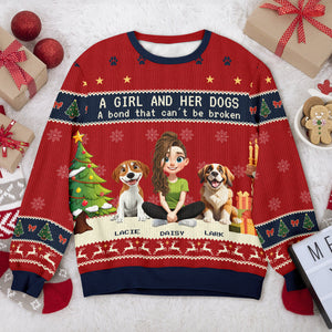 A Girl With Her Dogs - Personalized Ugly Sweater TH10 896263