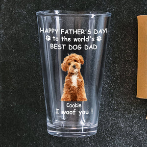 Custom Photo Woof Best Dog Dad Personalized Print Beer Glass HA75 892546