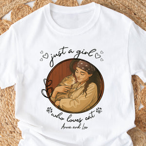 Custom Cartoon Photo Just A Girl Who Loves Dogs Bright Shirt LM32 893789