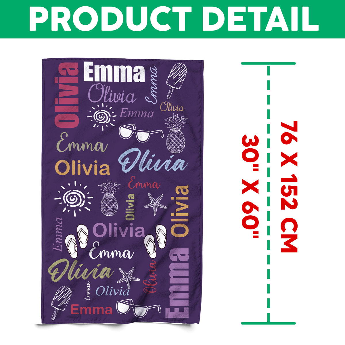 Custom Multi-Color Name Summery Beach Towels Summer Gift For Family, Friends HO82 893938