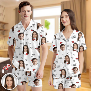 Custom Couple Photo Short Pajamas Matching Couple Clother, Valentine Gift CH07 895418