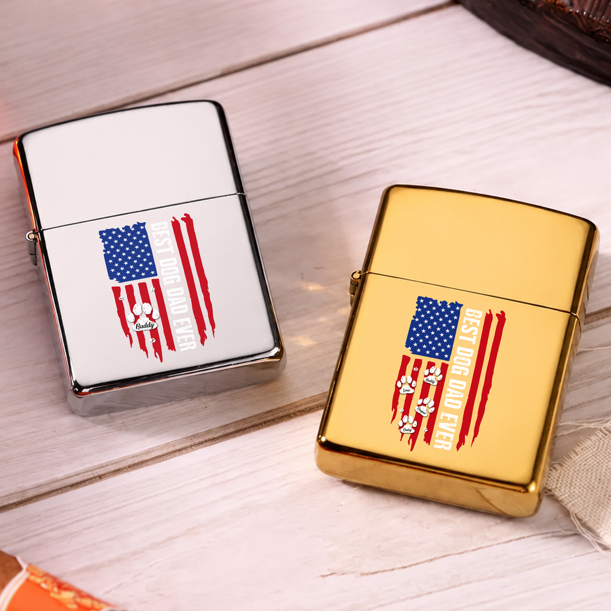 Custom Name Best Dog Dad Ever Metal Lighter Gift For Dad TH10 169601