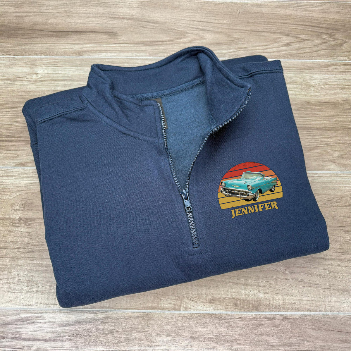Custom Vintage Retro Car Personalized Printed Quarter Zip Gift For Car Lovers HA75 898610