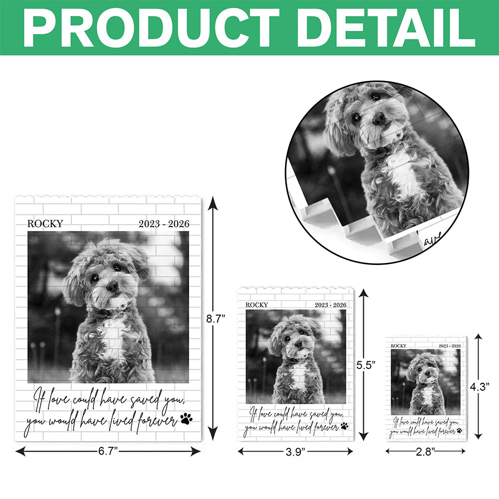 Custom Dog Photo Memorial Building Brick Blocks Gift For Dog Lover CH07 180500