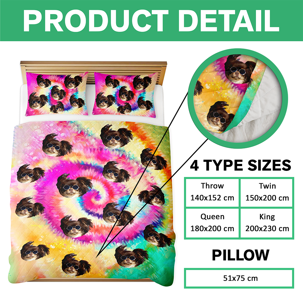 Custom Photo Dog Cat Color Quilt Bedding Set For Dog Cat Pet Lovers HA75 898242