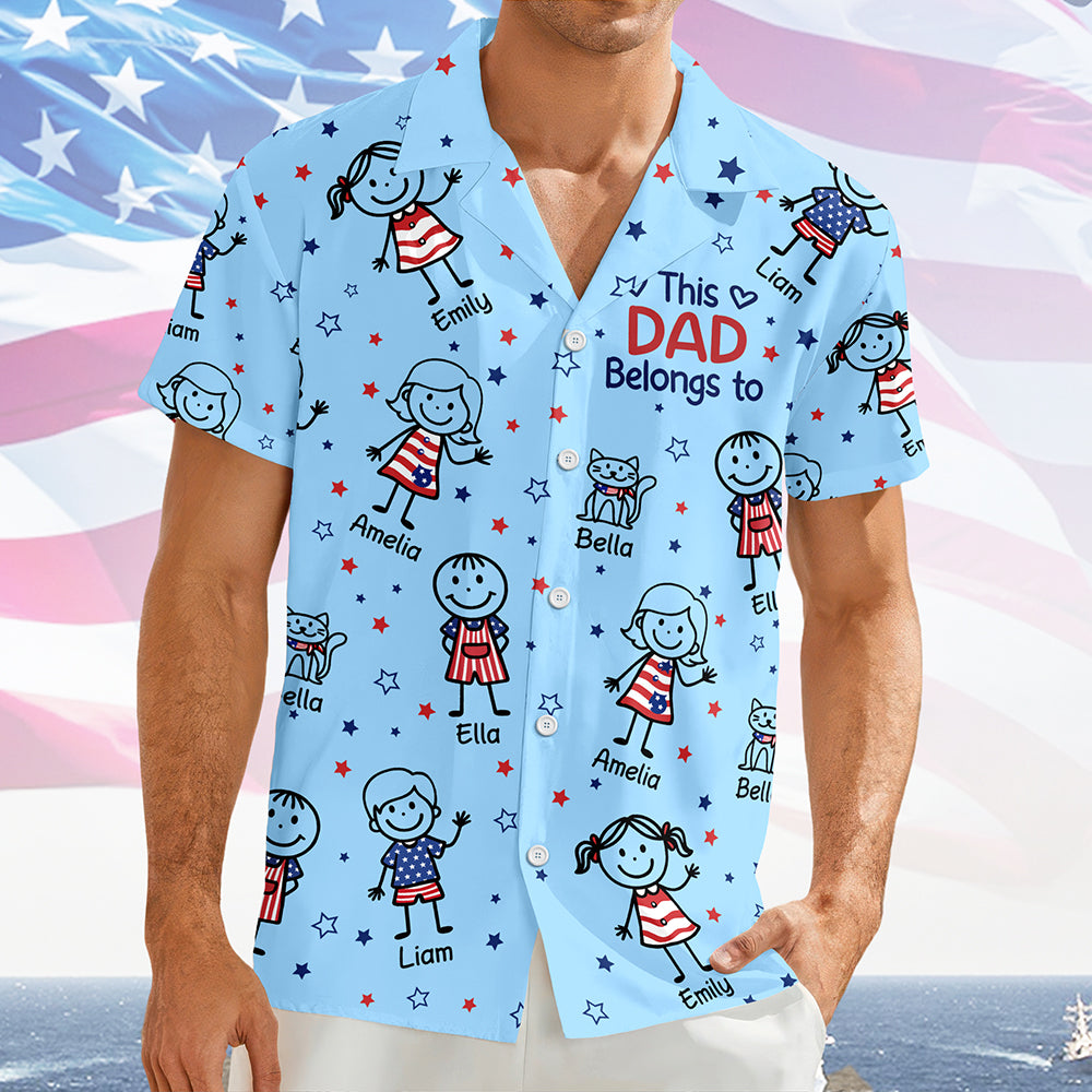 Custom Kid Names This Papa Belongs To Hawaiian Shirt Gifts For Dad, Grandpa CH07 911200