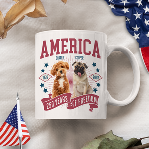 Custom Dog Photo America 250th Anniversary Eagle White Mug LM32 895369
