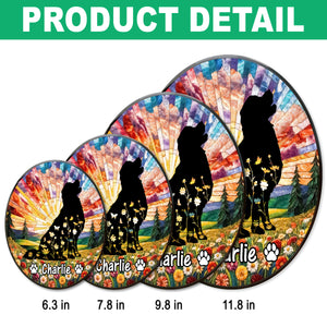 Custom Floral Dog Memorial For Dog Lover Stained Glass Suncatcher TH10 894461