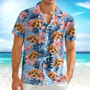 Custom Photo Funny Face Dog Tropical Floral Hawaii Shirt HA75 892260