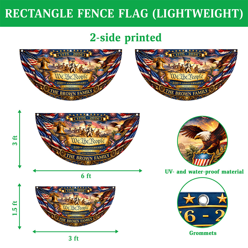 Custom Family Name We The People American Flag Eagle Decoration  Non-Pleated Fan Flag LM32 669341