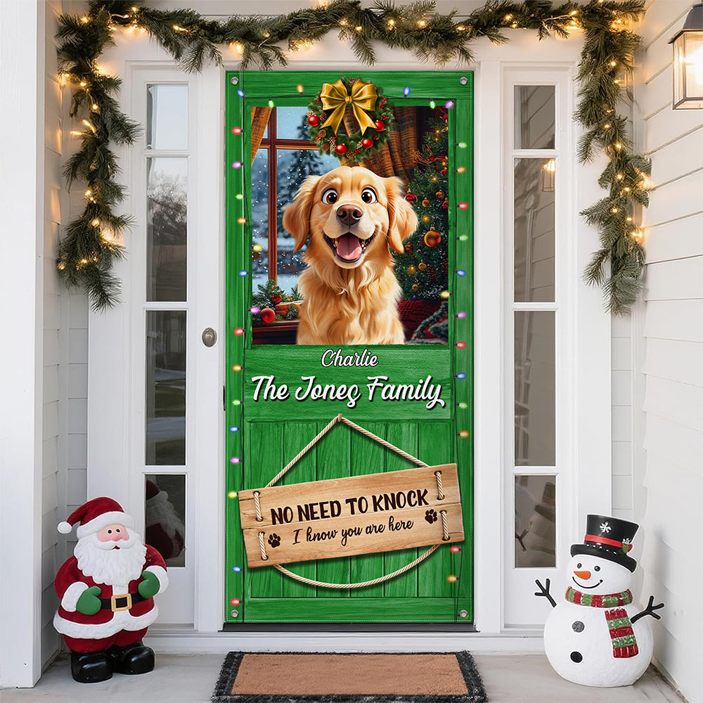 Custom Cute 3D Dog No Need To Knock We Know You Are Here Decoration Door Cover HA75 898080