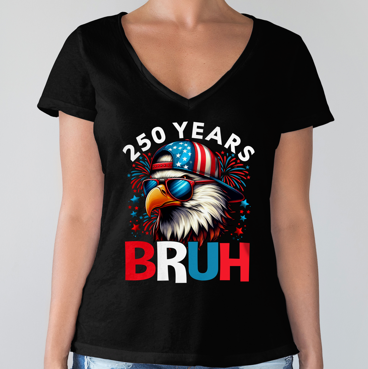 250 Years USA Bruh 250th Birthday 1776-2026 Eagle Flag Dark Shirt HA75 897318