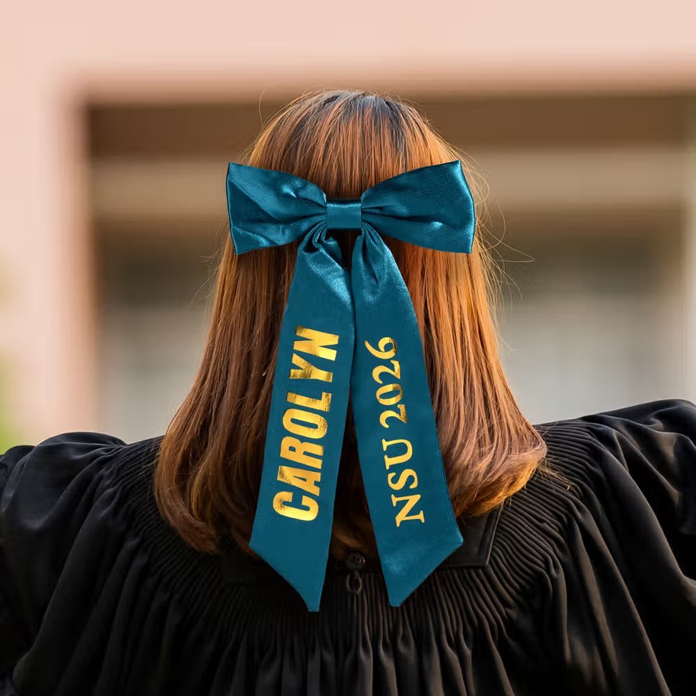 Personalized Glitter Texts Bow Class of 2027 - Senior Gift Ribbon Hair Bow LM32 669941