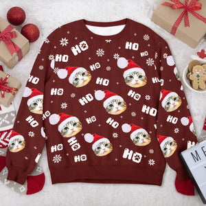 Custom Funny Cat Photo Christmas Ugly Sweater Personalized Gift For Cat Lover CH07 899570