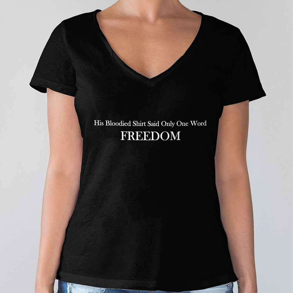 His Blooded Shirt Said One Word Freedom Dark Shirt HA75 64432