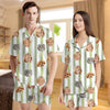 Custom Funny Face Striped Short Pajamas, Personalized Matching Family Sleepwear LM32 669823