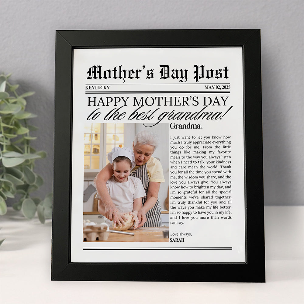 Custom Photo To The Best Grandma For Mother's Day Picture Frame TH10 892599