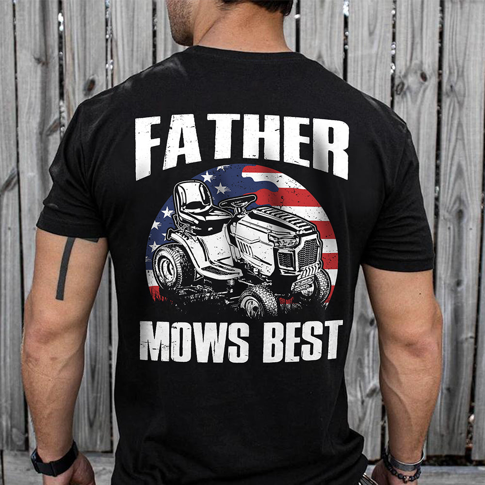 Custom Photo Father Mows Best Retro Backside Shirt LM32 893635