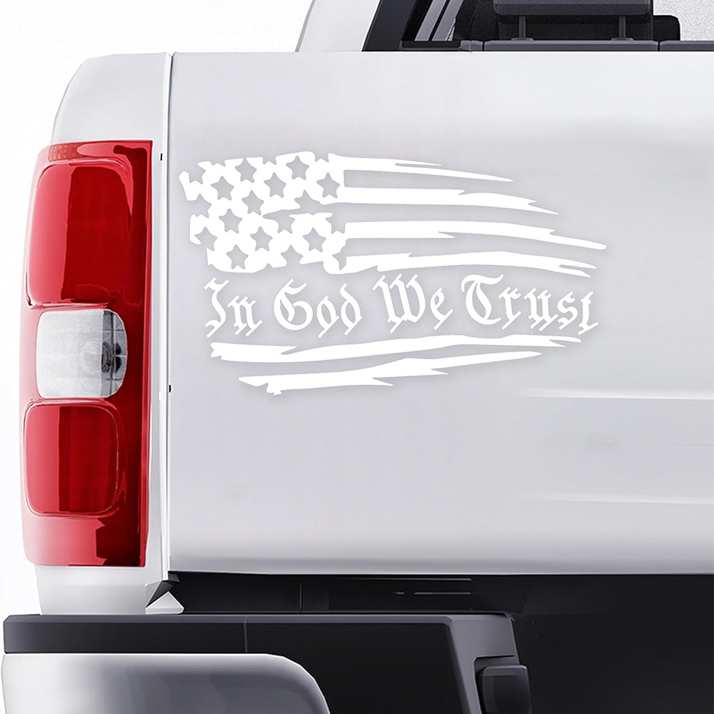 In God We Trust Decal Sticker - American Flag Car Window Decal Sticker HA75 898374