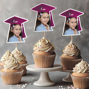 Custom Photo Graduation Decoration Cupcake Toppers HA75 892002