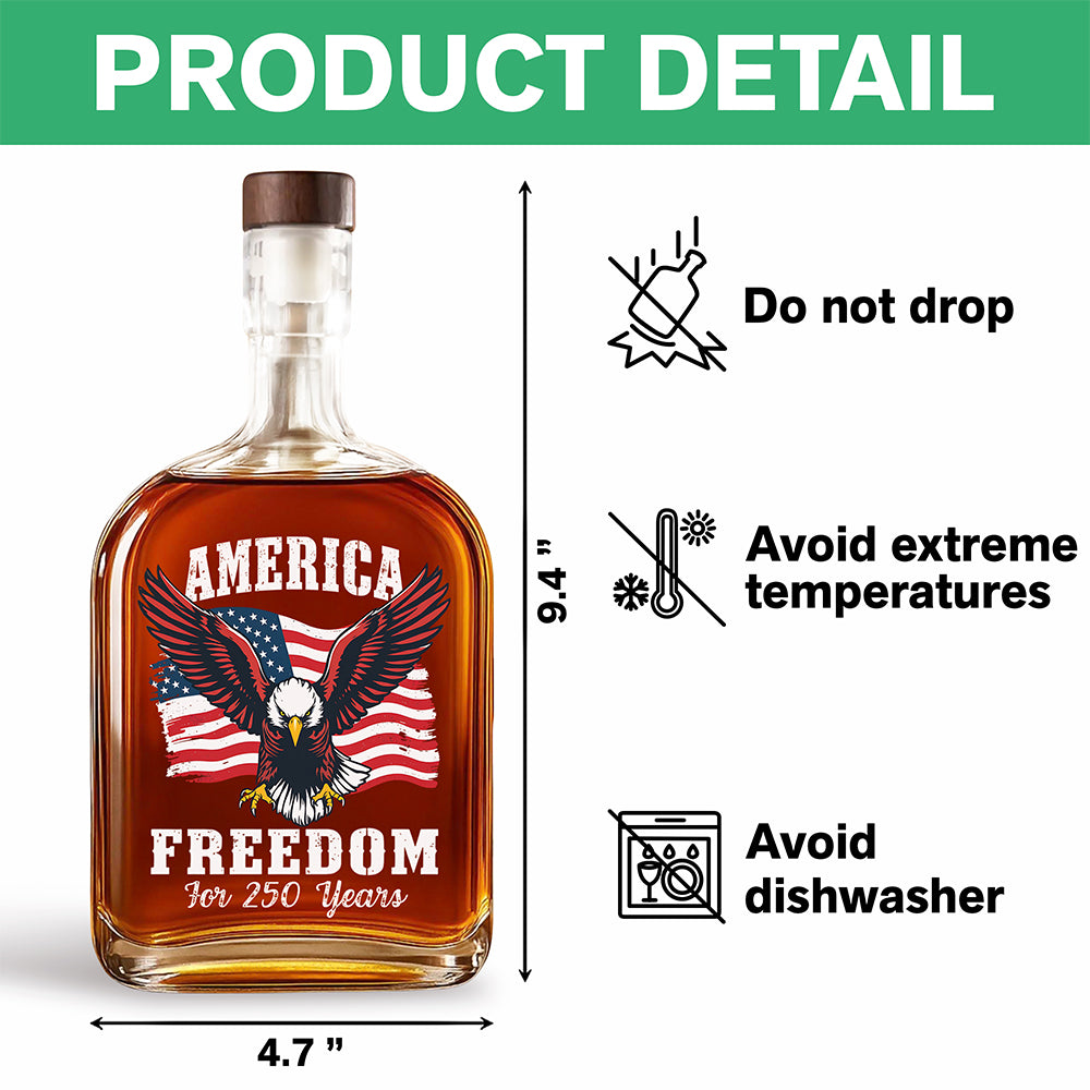 America 250 Years of Freedom Patriotic Eagle Flag Whiskey Bottle HA75 897338
