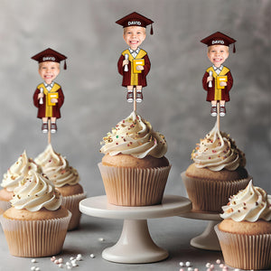 Custom Funny Face Kid Class of 2025 Graduation Decoration Cupcake Toppers HA75 892122