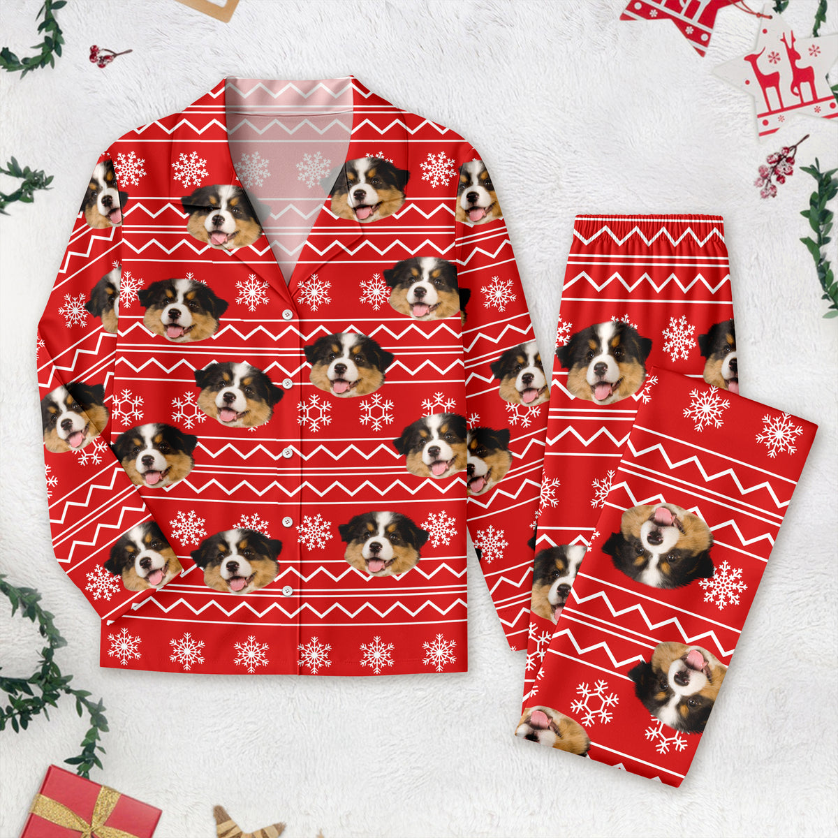 Custom Dog Photo Christmas Pajamas TH10 TA29 888664
