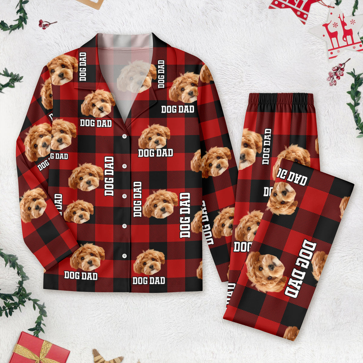 Custom Photo Dog Cat Mom Dad Flannel Pajamas TH10 K228 888729