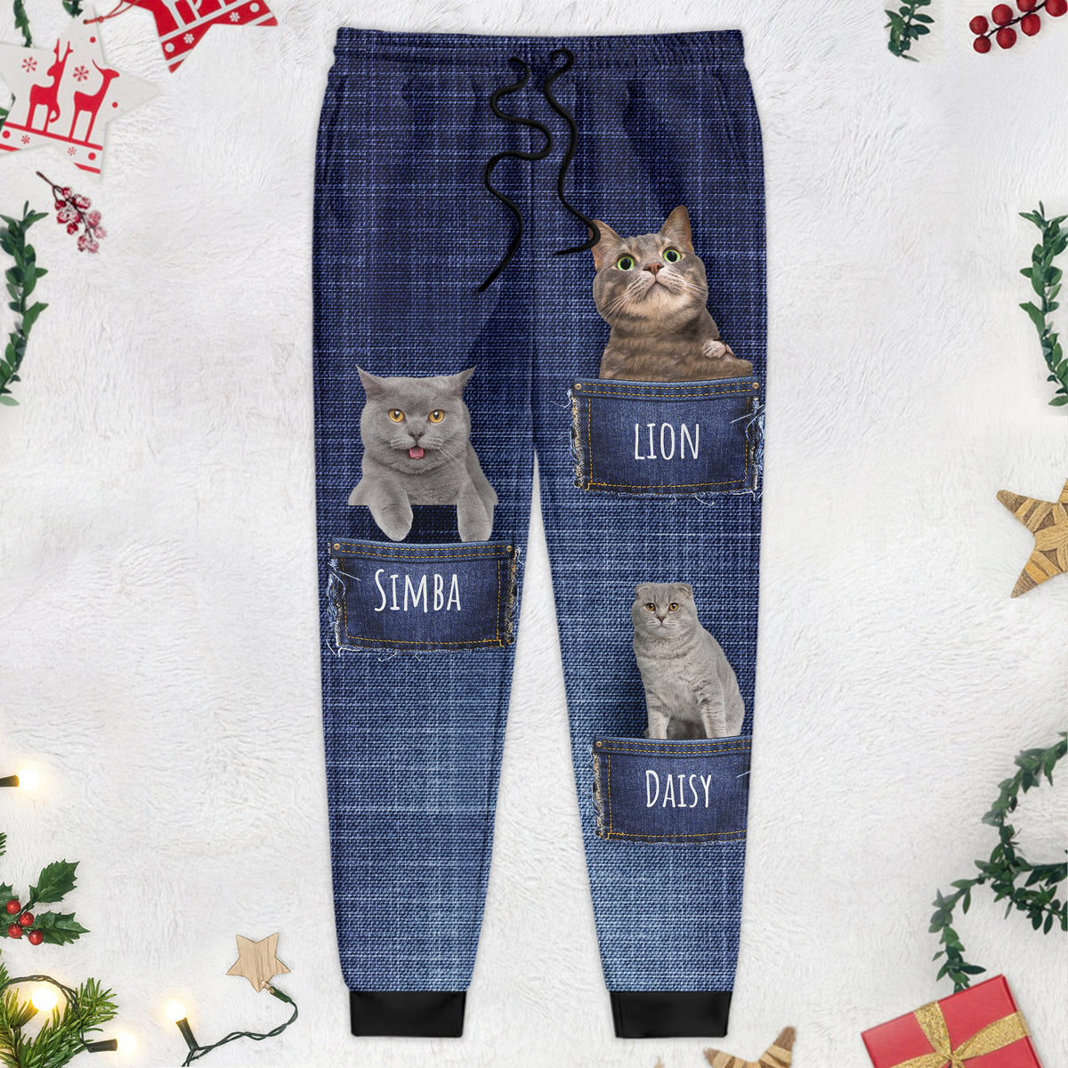 Custom Face Dog Cat Photo Pattern Jeans Sweatpants N369 888776