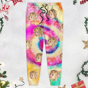 Custom Photo Tie Dye Background For Christmas Sweatpants N304 889604