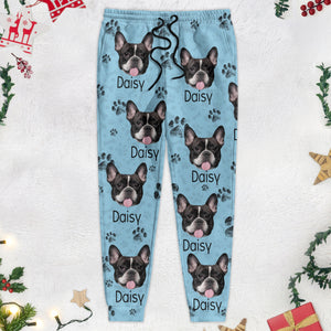 Custom Dog Photo With Paw Pattern Sweatpants TA29 889806