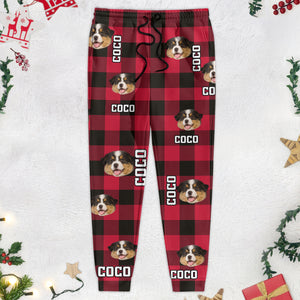 Custom Dog Photo With Plaid Background For Men and Women Sweatpants TH10 TA29 889838