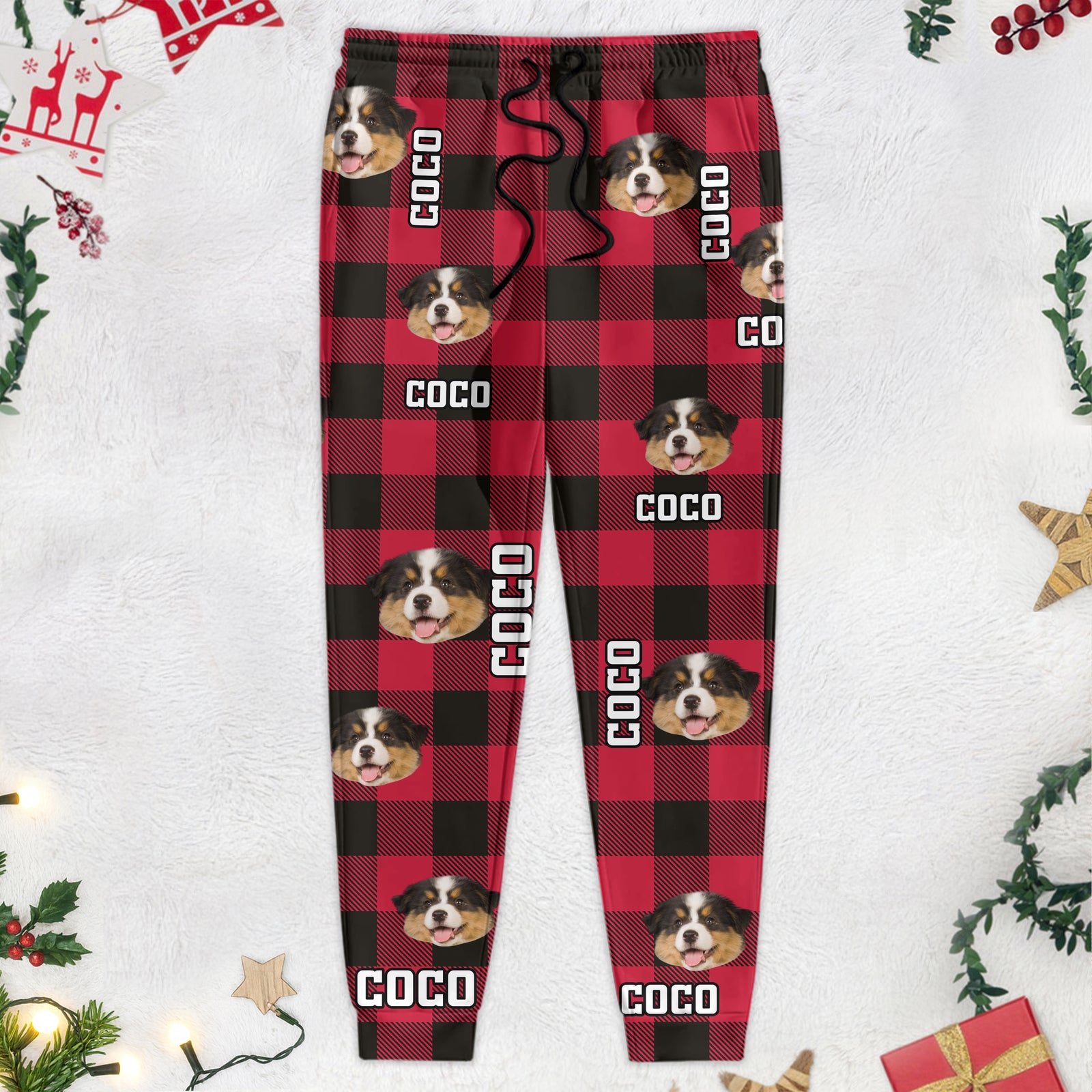 Custom Dog Photo With Plaid Background For Men and Women Sweatpants TH10 TA29 889838